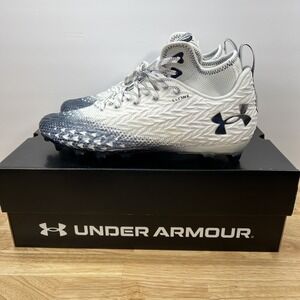 Under Armour Men 11.5 Spotlight Clone 3.0 MC Football Cleats 3026334-106 WHT/NVY